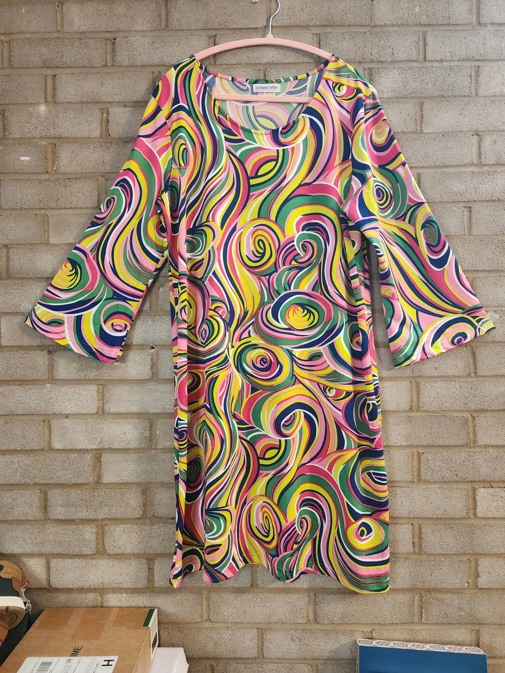 Swirl-Print Midi Dress in Multicolor - Picture 2 of 4